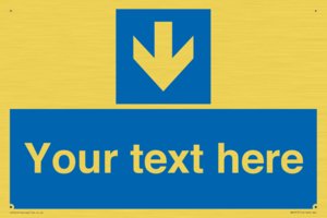 Custom Directional signage blue down arrow 